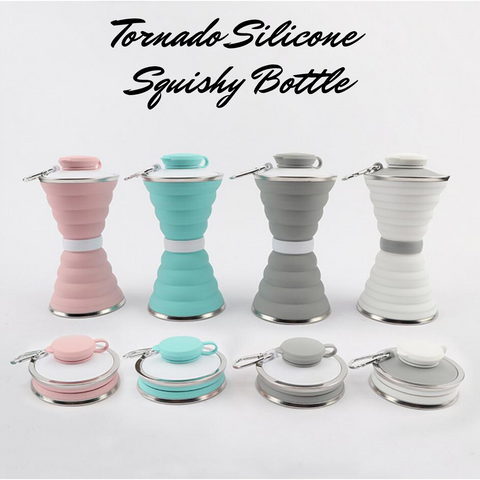 swirly tornado silicone folding compact squishy bottle