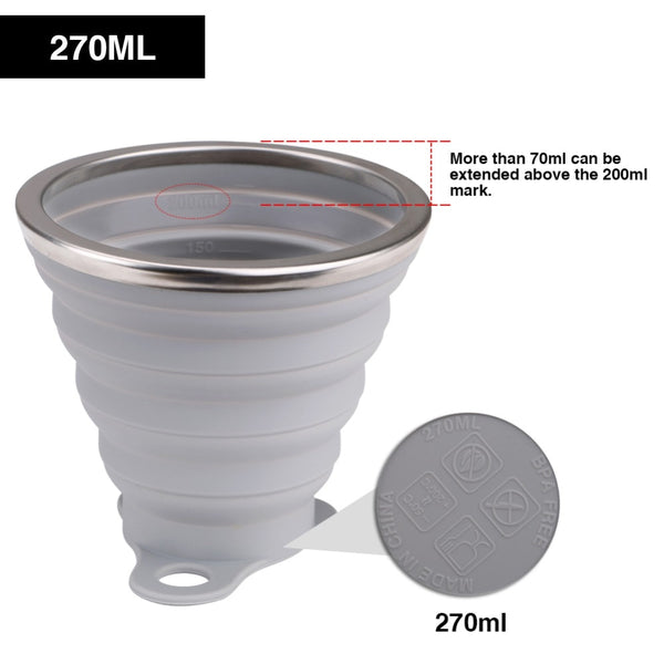 stainless steel rim telescopic squishy cup