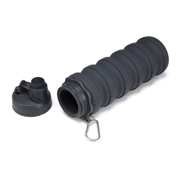 black opened squishy sports bottle gripped and bpa free