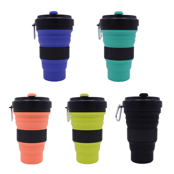 coloured collapsable folding coffee mug