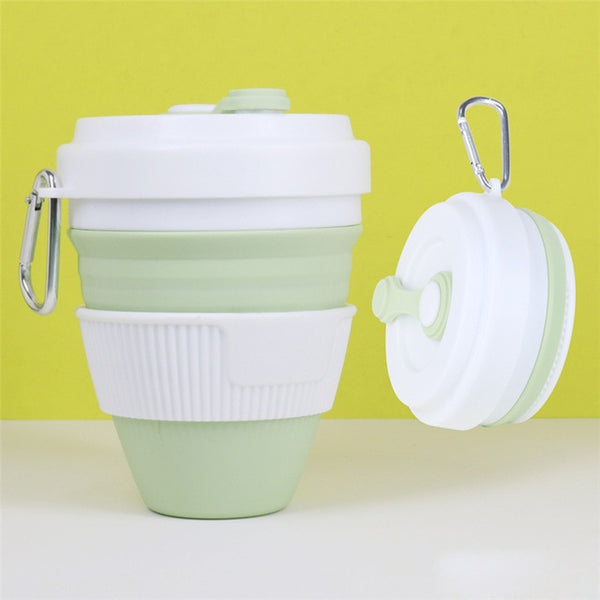 green collapsible tea cup