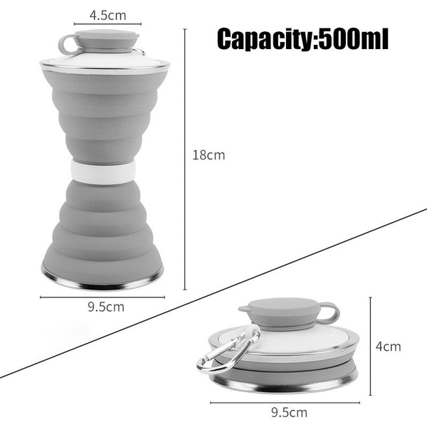 compact squishy silicone water bottle / silica coffee mug