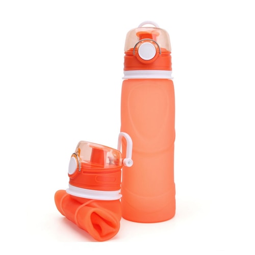 light green compact squishy hiking bottle